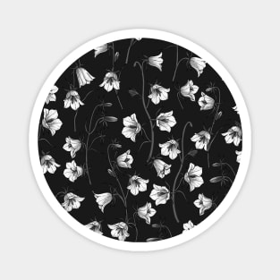 Bluebells, Harebells, Bellflowers, monochrome Magnet